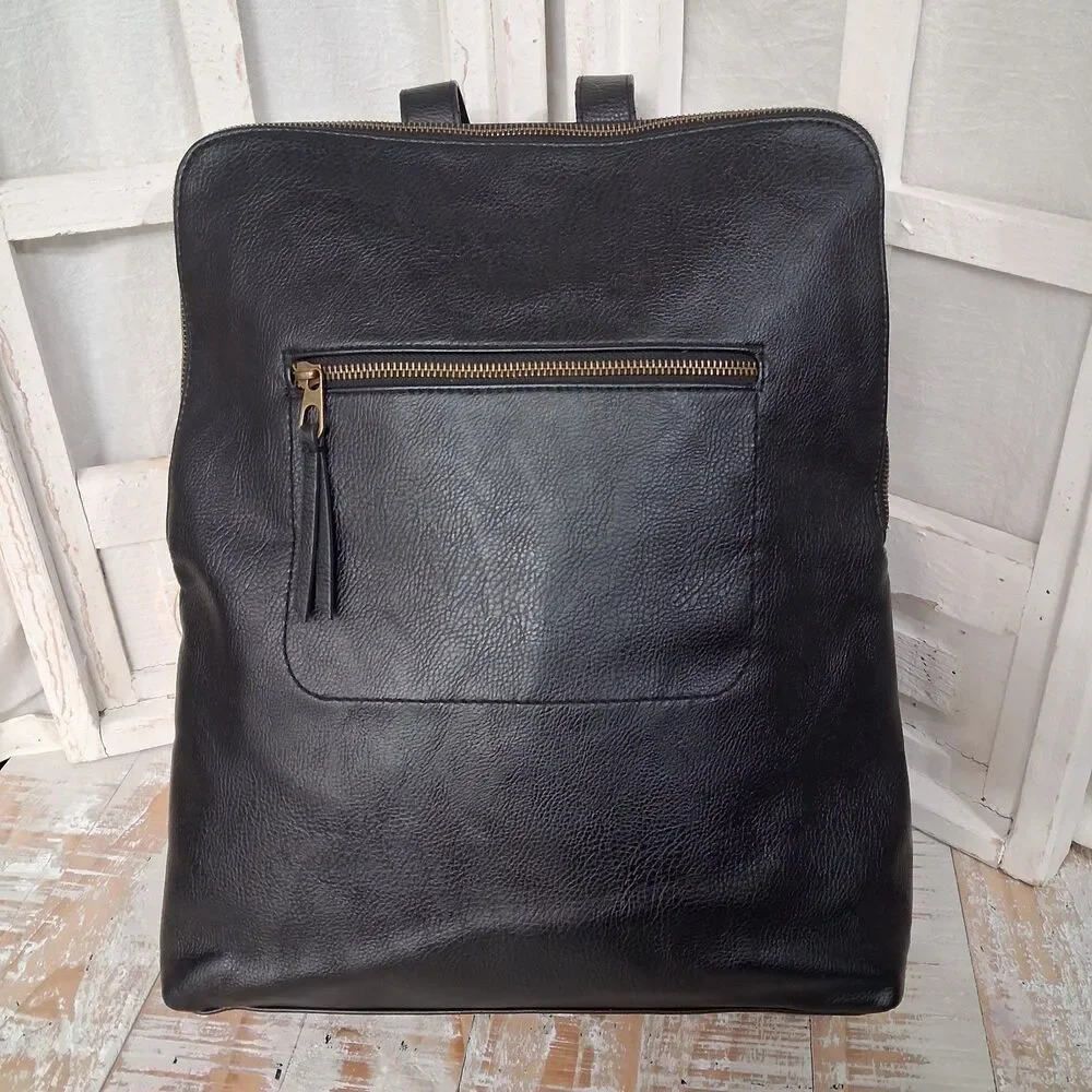 NWOT Universal Thread Black Convertible Backpack Tote Bag Minimalist Boho READ